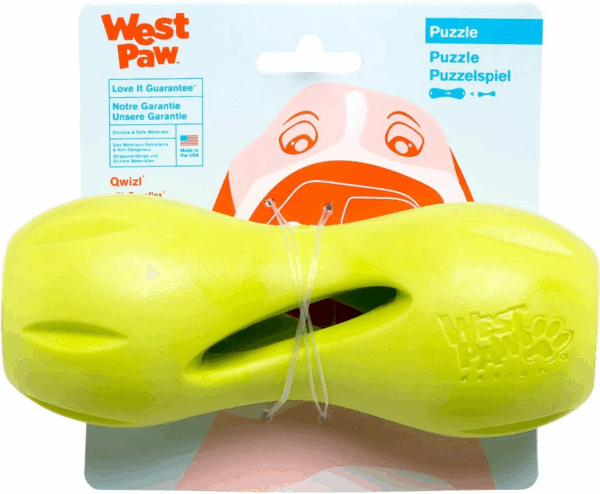 Zogoflex Qwizl Interactive Treat Dispensing Dog Puzzle Treat Toy for Dogs, Granny Smith, Large