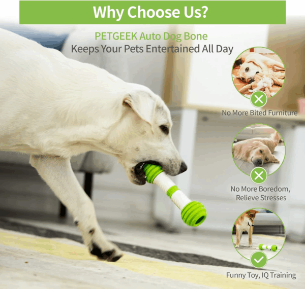 Automatic Dog Bone Toy, Smart Interactive Pet Toys for Boredoms, Electronic Dog Self Entertainment Toy, Safe & Durable Material - Image 4