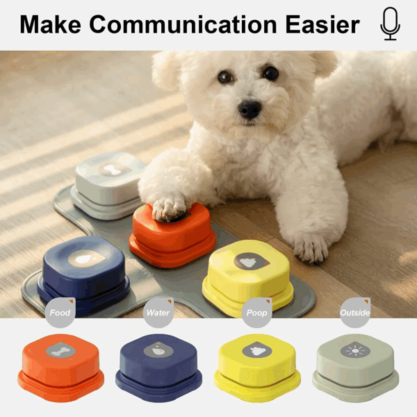 MEWOOFUN Dog Button Record Talking Pet Communication Vocal Training Interactive Toy Bell Ringer with Pad and Sticker Easy to Use - Image 6