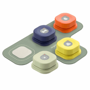 MEWOOFUN Dog Button Record Talking Pet Communication Vocal Training Interactive Toy Bell Ringer with Pad and Sticker Easy to Use
