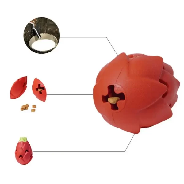 Dog Food Slow Feeder Dog Food Toys Puzzle Ball Puzzle Feeder Slow Eating Rubber Pitaya Interactive Dog Toys Teething Toys Treat - Image 5
