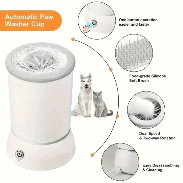Pet Feet Washer Electrical Pet Paw Cleaner Automatic Dog Quick Low Cleaner Legs Foot Washer Cup Portable Noise Dog Cat Clean - Image 5