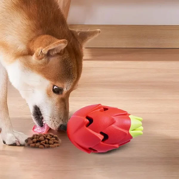 Dog Food Slow Feeder Dog Food Toys Puzzle Ball Puzzle Feeder Slow Eating Rubber Pitaya Interactive Dog Toys Teething Toys Treat - Image 3