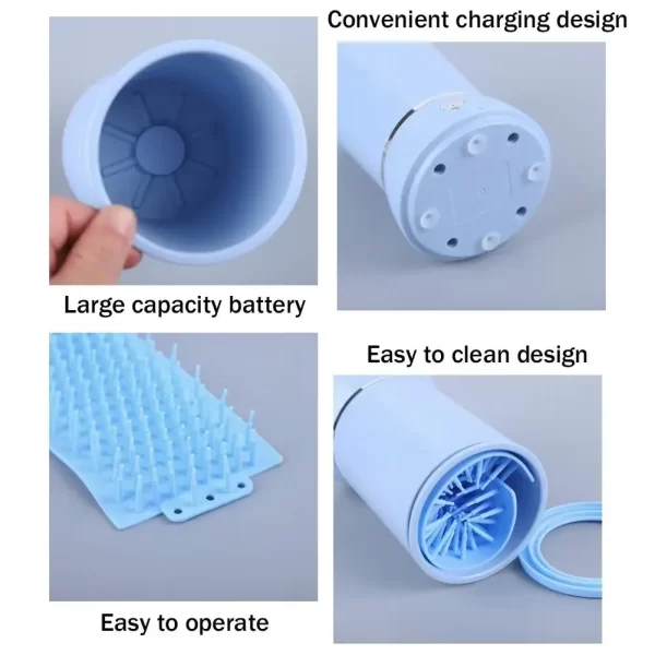 Pet Feet Washer Electrical Pet Paw Cleaner Automatic Dog Quick Low Cleaner Legs Foot Washer Cup Portable Noise Dog Cat Clean - Image 3