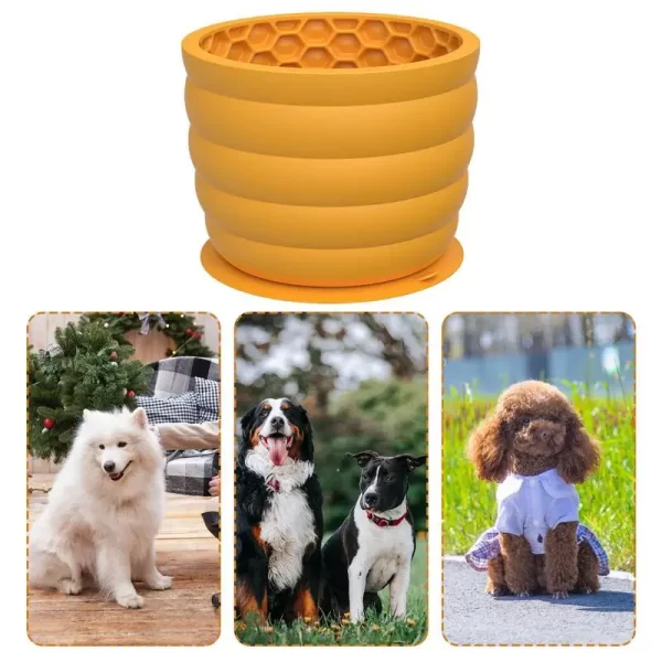 Silicone Dog Lick Bowl 620ml Slow Feeder Bowl Interactive Dog Feeding Bowls With Suction Cups Keeps Small Medium And Large Breed - Image 3