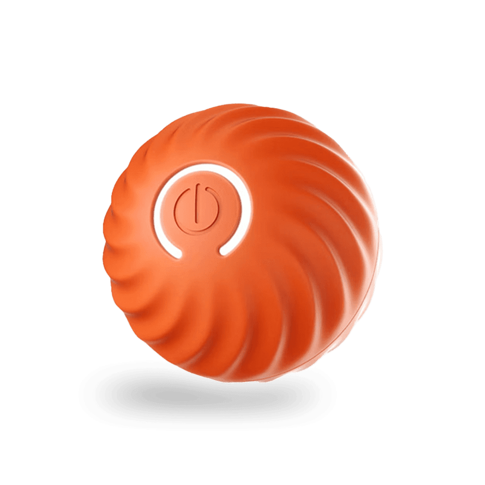 The featured orange **SmartPawz PawMinder** smart toy, a detailed product shot highlighting its unique design on a contrasting background.