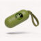 Professional studio shot of the olive green SmartPawz poop bag dispenser capsule with a secure attachment strap.